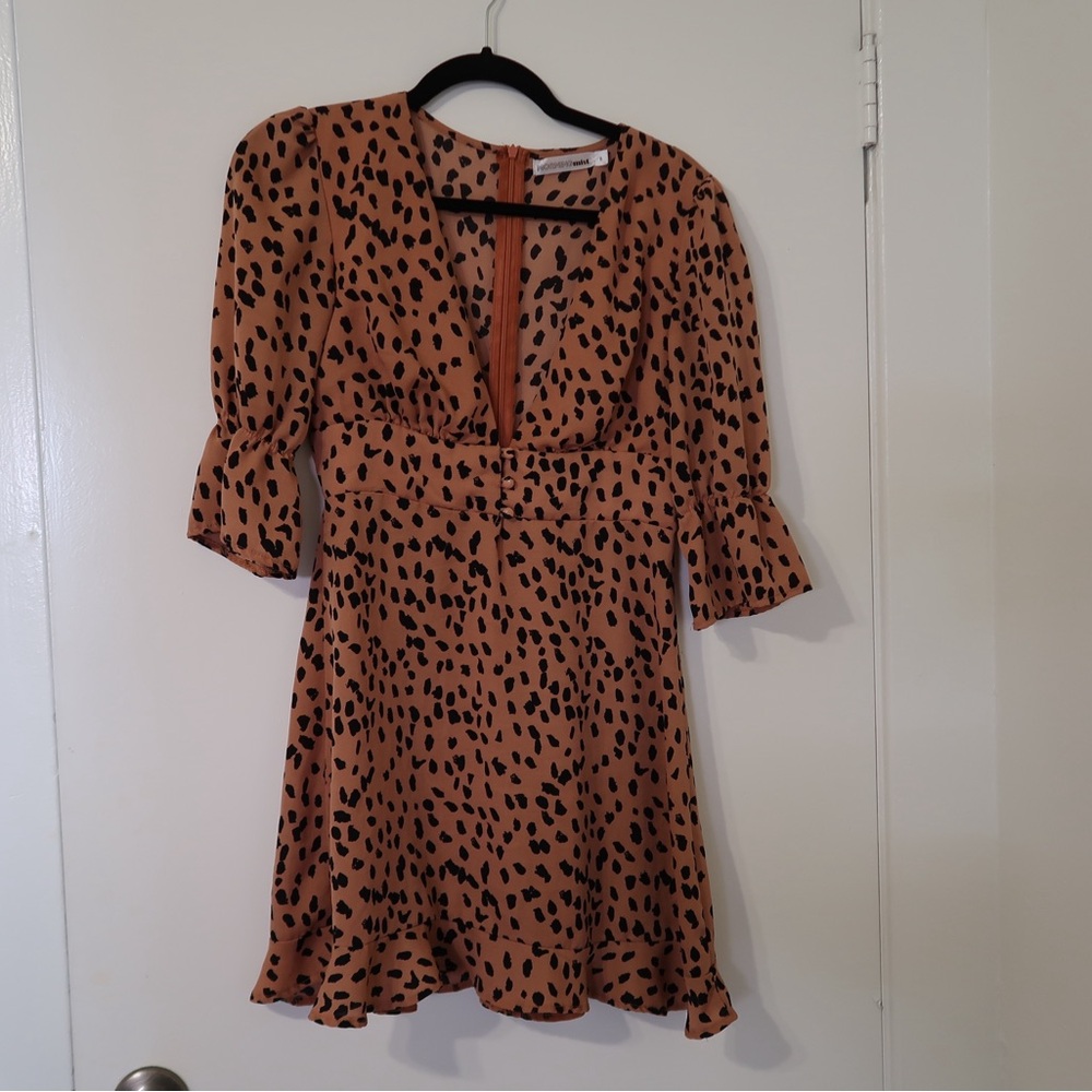 Morning Mist Cheetah Print Mini Dress